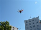 Dron na Ulrichov námstí v Hradci Králové (19.8.2016).
