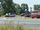 �eln� st�et dvou vozidel na odbo�ce ze silnice I/11 do T�ni�t� nad Orlic�...