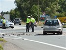 �eln� st�et dvou vozidel na odbo�ce ze silnice I/11 do T�ni�t� nad Orlic�...