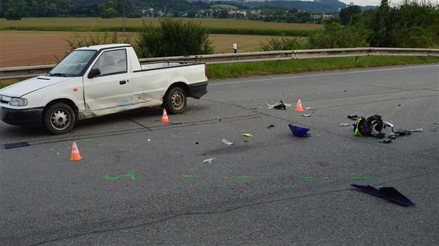 Sobotn nehodu na Blanensku nepeil mlad motork (20. srpna 2016)