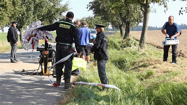 U Rybnho na Jihlavsku se zabil paraglidista (28. srpna 2016).