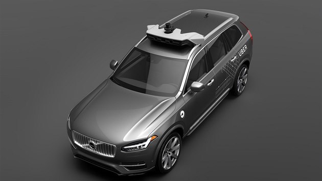 Volvo XC90 dovybavené pro testování autonomního provozu pro Uber.