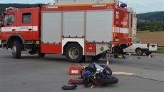 Sobotní nehodu na Blanensku nep�e�il mladý motorká� (20. srpna 2016)