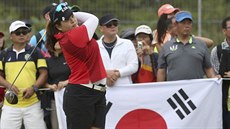 Olympijskou vítězkou v golfu je Korejka Pak In-pe (na snímku), zvítězila o pět...