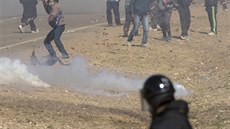 Stety policie s bolivijskými horníky (25. srpna 2016)