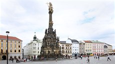 Aktuální podoba sloupu Nejsv�t�j�í Trojice v Olomouci na Horním nám�stí. (srpen...