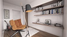 Vizualizace: pokoj pro hosty a pracovna - dvoulko lze vyklopit z nábytkové...