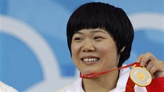 Čínská olympijská vítězka ve vzpírání Liou Čchun-chung.