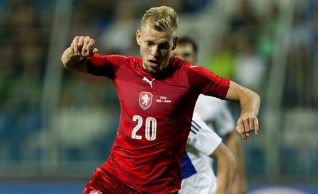 eský útoník Matj Vydra v zápase proti Arménii (31. srpna 2016)