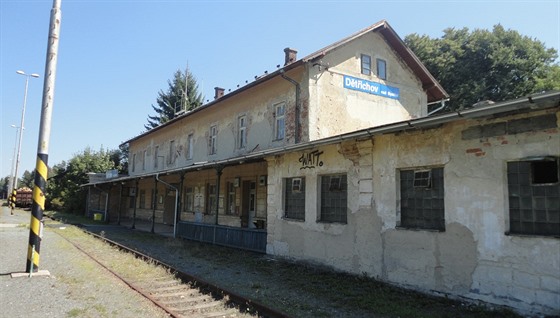 Nádraží v Dětřichově nad Bystřicí na trati Olomouc - Bruntál