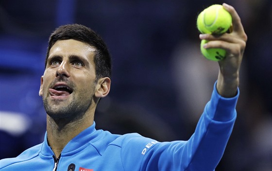 Novak Djokovi slaví postup do semifinále US Open.