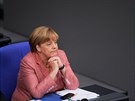 Nmecká kancléka Angela Merkelová na zasedání parlamentu v Berlín (6. záí...