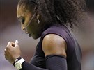Serena Williamsová pemýlí bhem semifinále US Open v New Yorku.