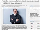 Portrét údajného finančního poradce Vojtěcha Wagnera na webu Levnytrh.net. Ve...