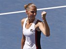 ÚSMEV. Karolína Plíková po vítzství ve tvrtfinále US Open.