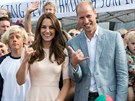 Princ William a jeho manelka Kate (Newquay, 1. záí 2016)