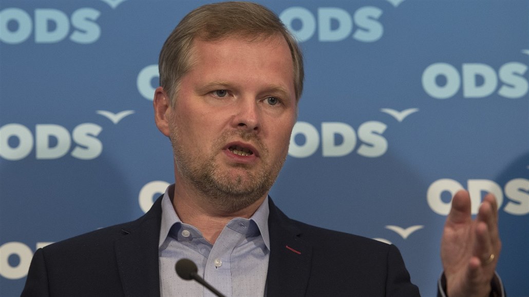 P�edseda ODS Petr Fiala na tiskové konferenci ob�anských demokrat� k...