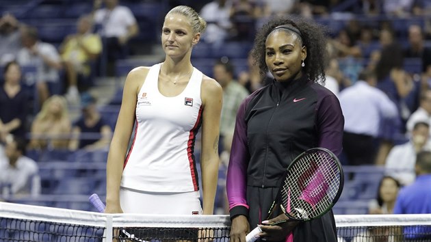 Karolna Plkov a Serena Williamsov se fot ped semifinle tenisovho US Open.