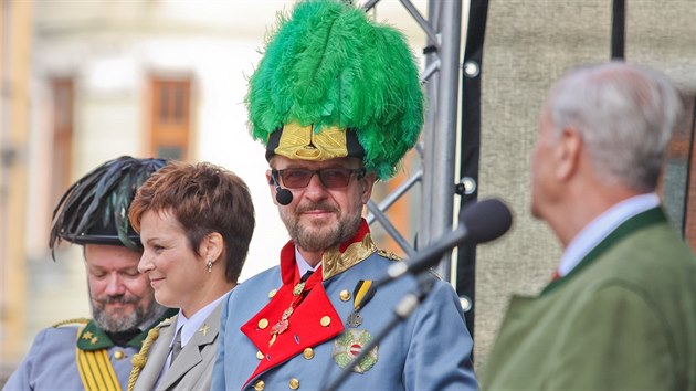 Oslavy na poest marla Radeckho na Hornm nmst v Olomouci. Na snmku pedstavitel oslavovanho velitele (3. z 2016).