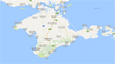 Krym po vyhledání na ruské mutaci Google map