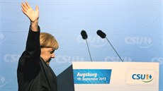 Angela Merkleová na mítinku CSU v záí 2013