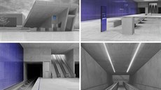Starí vizualizace vstupu do plánované stanice metra D Olbrachtova