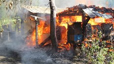 Ohe� spolykal na Vsetínsku úly s �esti v�elstvy, majitel se ve snaze o uha�ení...