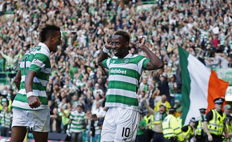 Útoník Celtiku Moussa Dembélé vstelil v derby proti rangers hattrick.