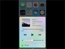 iOS 10 - Ovládací panel nyní zahrnuje i ovládání hudebního pehrávae.