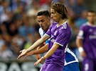 Záloník Luka Modri z Realu Madrid bhem ligového utkání s Espanyolem...