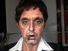 Lucia Pittalisová nalíená jako Tony Montana, jak ho ztvárnil Al Pacino ve...