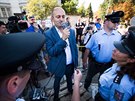 Akci protimuslimského aktivisty Martina Konviky ukonila policie (11. záí...