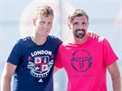 Tomá Berdych s novým trenérem Goranem Ivanieviem.