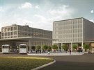 Dv nové stavby budou v linii se stávající budovou zlínské univerzity.
