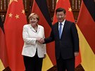 Nmecká kancléka Angela Merkelová a ínský prezident Si in-pching
