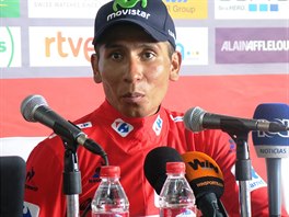 VTZ. Nairo Quintana na tiskov konferenci po dvact etap panlsk Vuelty,...