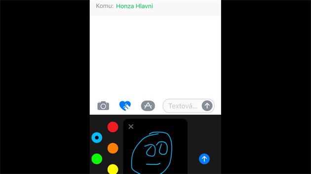 iOS 10 - Do zprv iMessage meme pidvat vlastn kresby.
