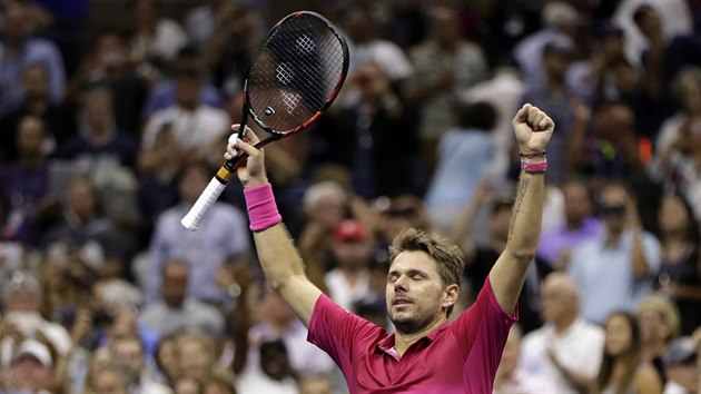 Slastn poct ampiona US Open prv prov vcarsk tenista Stan Wawrinka.