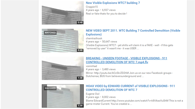 Dodnes koluj kopie falenho video ukazujcho vbuchy ped kolepsem WTC7