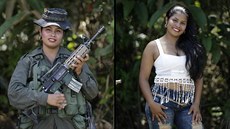 Fotogalerie len Revoluních ozbrojených sil Kolumbie (FARC) - se zbraní a v...