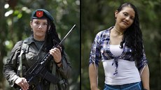Fotogalerie len Revoluních ozbrojených sil Kolumbie (FARC) - se zbraní a v...