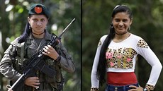 Fotogalerie len Revoluních ozbrojených sil Kolumbie (FARC) - se zbraní a v...