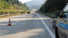 Smrtelná nehoda na dálnici D5 u Svaté Kateiny
