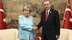 Nmecká kancléka Angela Merkelová a turecký prezident Tayyip Erdo&#287;an.