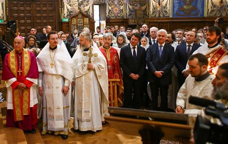 Ruský velvyslanec Alexandr Orlov pi  slavnostním otevení katedrály v Nice na...