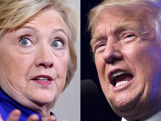 Kandidáti amerických prezidentských voleb Hillary Clintonová a Donald Trump