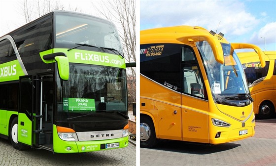 Autobusy Flixbus a Regiojet