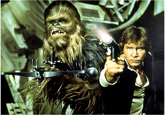 vejkal a Han Solo v nejstarím filmovém stípku svta Star Wars z roku 1977.
