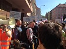Demonstrace proti poplatkm OSA