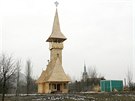 Devný pravoslavný kostelík v Most pi výstavb.